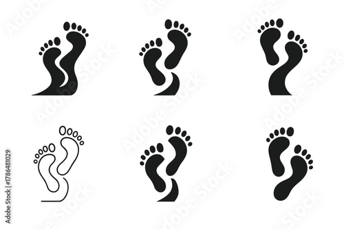 Revolutionary Footprint Logos. Revolutions that reshaped political landscapes. Set Logo of Revolutions that reshaped political landscapes: marching footprints