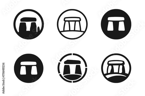 Sacred Site Logos. The preservation of sacred sites in indigenous cultures. Set Logo of The preservation of sacred sites in indigenous cultures: ancestral