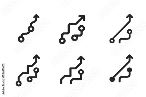 Career Development Icons. Creating an effective career development plan. Icon set. Set Logo of creating an effective career development plan: roadmap with