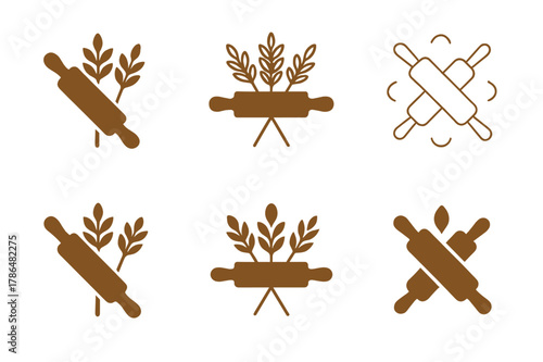 Village Festival Logos. A rural village festival with homemade jams and baked goods for sale. Set Logo of A rural village festival with homemade jams and baked