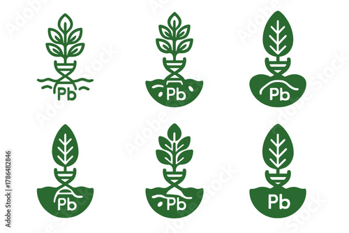 Genetic Resilience Logos. Genetic engineering for environmental resilience. Icon set. Set Logo of Genetic engineering for environmental resilience: