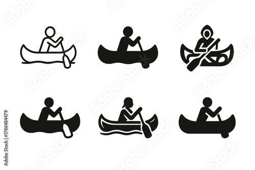 Cultural Logo Variations. Cultural heritage tours and indigenous experiences. Set Logo of Cultural heritage tours and indigenous experiences: traditional canoe