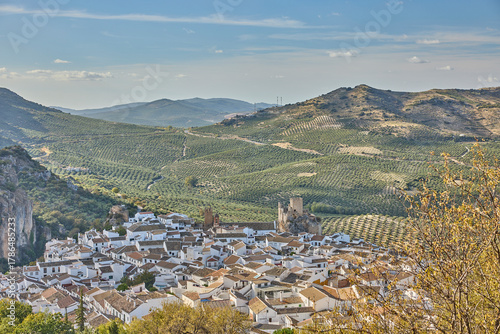Zuheros white village and historic castle in andalusia
