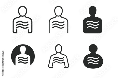 Mindfulness Logo Variations. A person practicing mindfulness and breathing exercises for self-improvement. Set Logo of A person practicing mindfulness and
