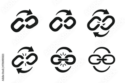 Business Turnaround Icons. Business turnaround strategies for struggling companies. Icon set. Set Logo of Business turnaround strategies for struggling