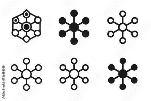 Digital Marketing Logos. Digital marketing strategies in the modern world. Icon set. Set Logo of Digital marketing strategies in the modern world: social media