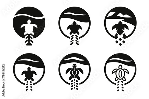 Wildlife Conservation Logos. Wildlife habitats and endangered species conservation. Icon set. Set Logo of Wildlife habitats and endangered species