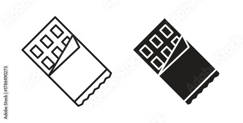 Chocolate icon with line and silhouette versions.