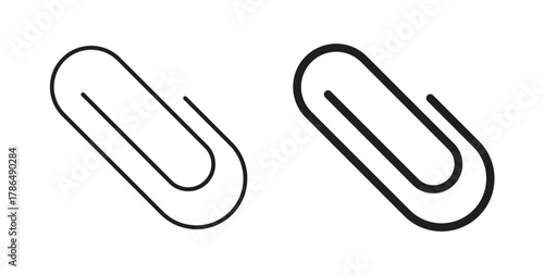 Clip icon with line and silhouette versions.
