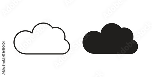 Cloud icon with line and silhouette versions.