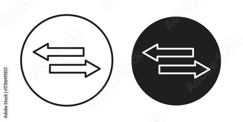 Data transfer icon with line and silhouette versions.