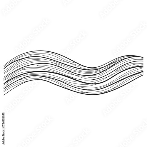 Abstract wavy lines illustration in black and white.