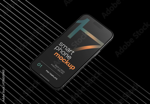 Dark Smartphone Mockup for App UI Designs