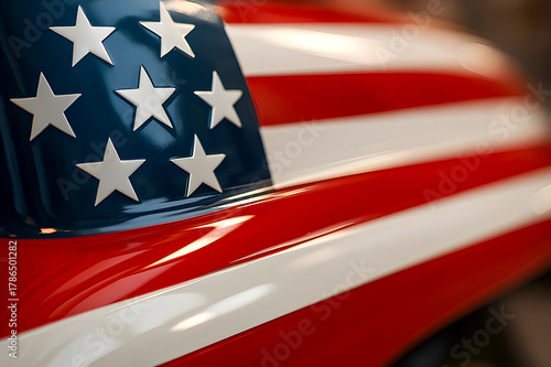 Close up of the American flag with bold red and white stripes blue field and white stars symbolizing patriotism freedom and national pride in the United States of America