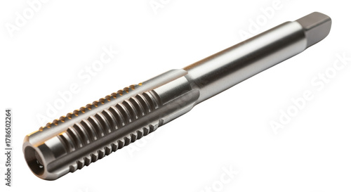 Metal Threading Tap Tool With Hexagonal End cutting isolated on a transparent background