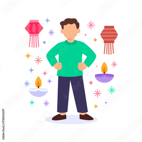 Festive Outfit, dressing up in colorful traditional wear