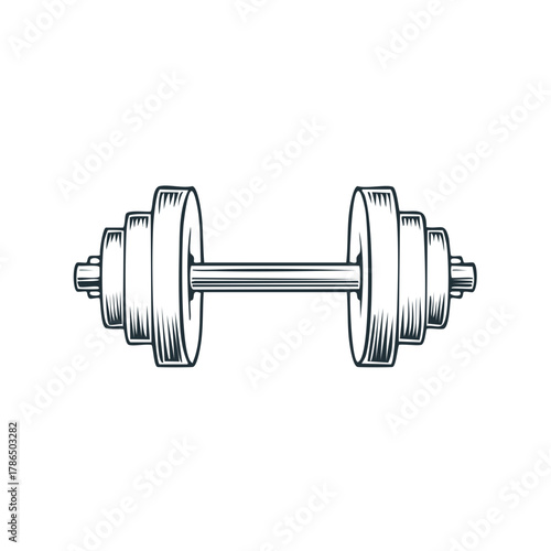 Vintage Dumbbell Illustration for Fitness and Strength Training