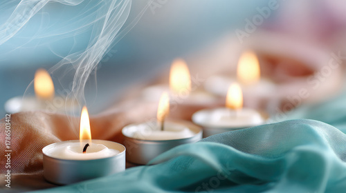 Floating candles in gentle ...