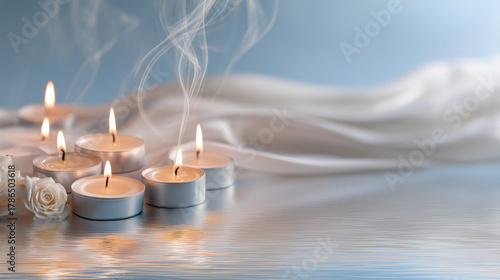 Floating candles in gentle ...