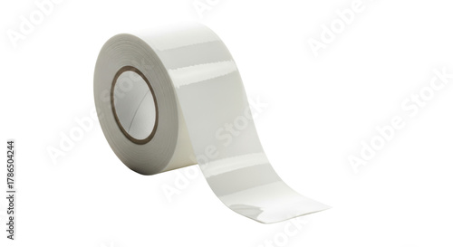 Roll of white adhesive tape sticky isolated on a transparent background