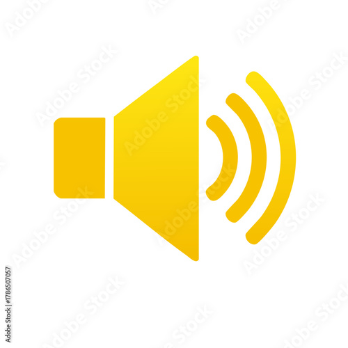 Yellow speaker icon with sound waves, representing audio volume or sound broadcasting