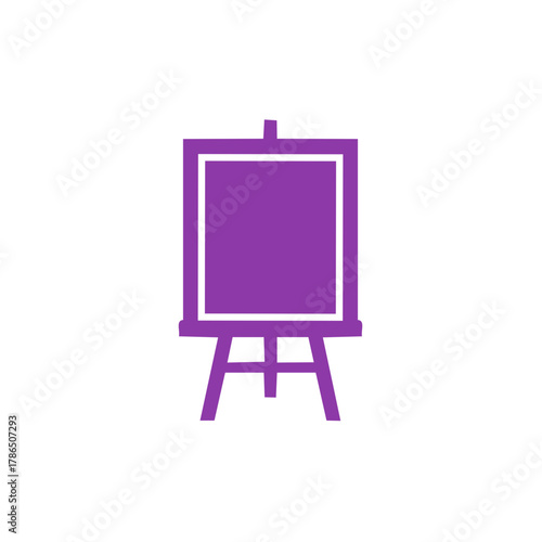 Purple Easel with Frame Icon on White