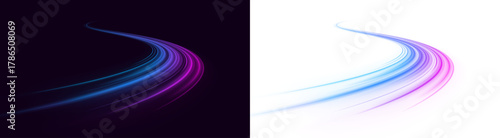 Speedy track streaks with neon waves and laser beams in a futuristic motion.