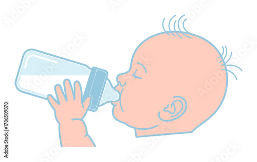 Simple Baby Bottle Flat Vector Illustration - Clean Modern Infant Feeding Icon