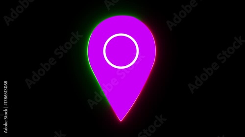Beautiful 3d blue location pin icon points exact map spot with transparent design for digital use 4k video