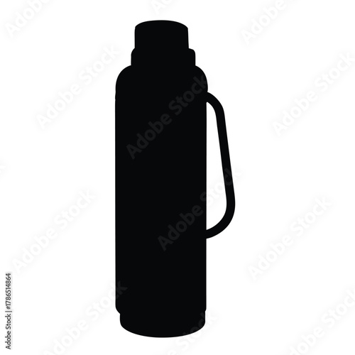Thermos flask silhouette with vacuum insulation for containing hot drinks