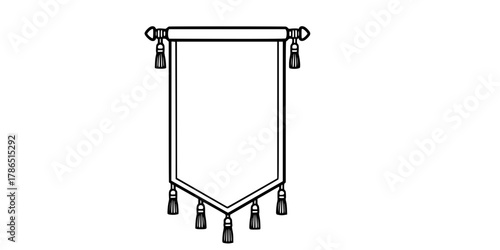 Simple Heraldic Banner Pennant Blank Flat Vector
