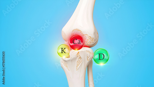 Bone joint with calcium potassium vitamin d image