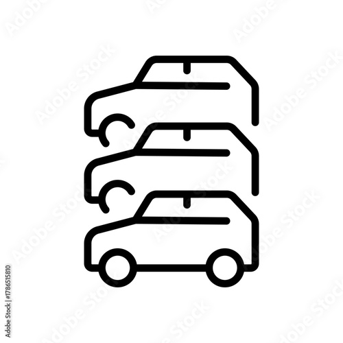 Rental car parking outline icon. Symbol, logo vector illustration.