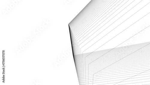 architecture geometric background, abstract lines 3d