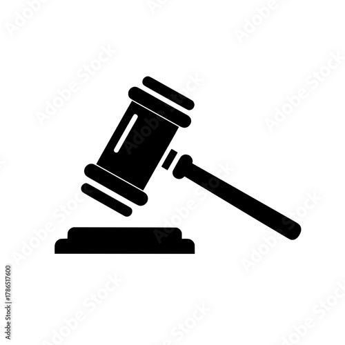 Gavel and Block Icon – Symbol of Law and Justice