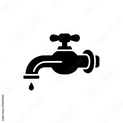 Black Faucet Silhouette – Plumbing and Energy Saving Logo