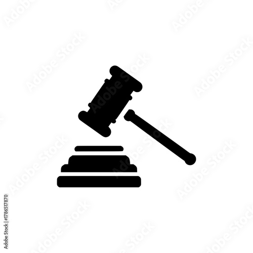 Gavel Icon Justice and Law Vector