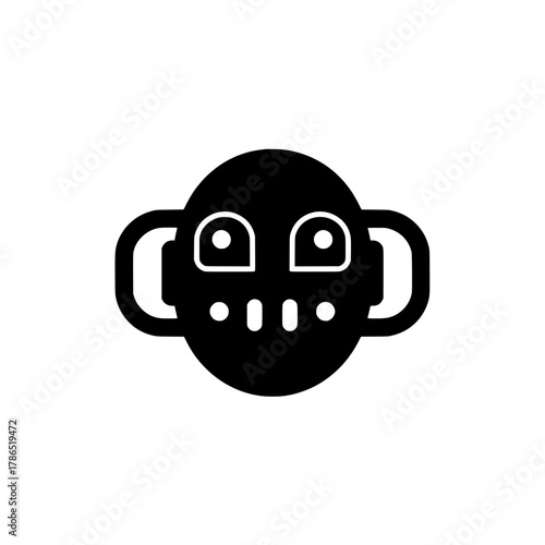 Minimalist Robot or Cute Monster Mascot Silhouette