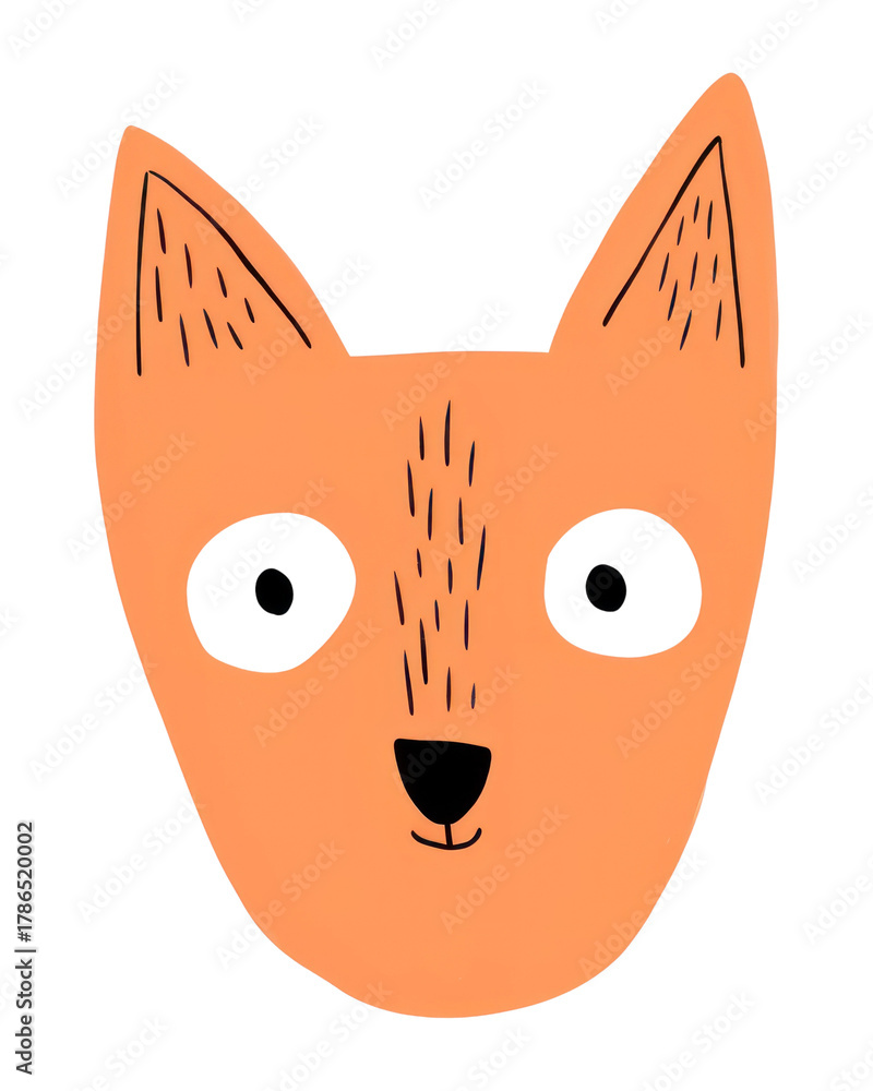 Naklejka premium PNG Fox illustration whimsical cartoon.