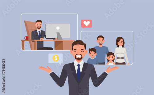 Employee Wellness and Work-Life Balance concept flat character vector illustration design.