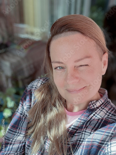 portrait of a woman with long blonde hair