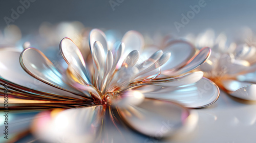 Close-up metallic flower pe...