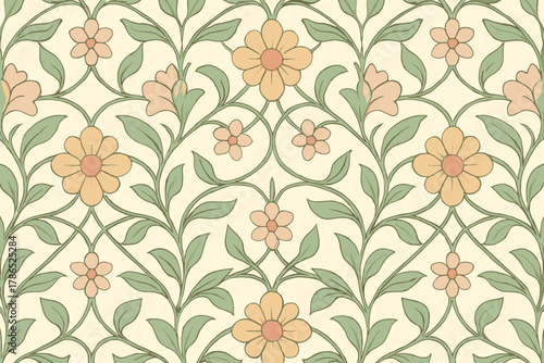 Vector art floral flowers illustration geometric ornamental arranged lattice mesh structure design