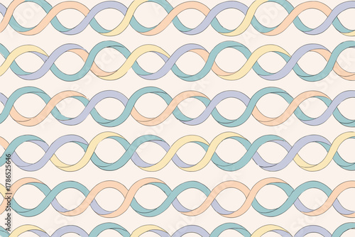 Trails ribbon pattern vector loops endless circular ornamental illustration wavy