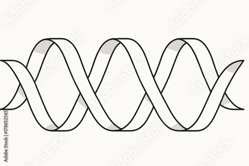 Illustration loops grid vector wave ribbon waves continuous graceful arranged spacing