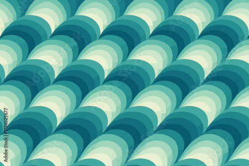 Illustration repetition striped vector ribbons shell oceanic layered smooth decorative rhythm into