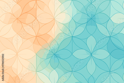 Geometry tones minimalistic seamless petal elegance into floral vector illustration gradient tessellation