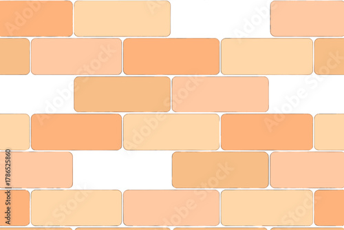 Brick designed corners vector curved illustration pattern interlocking soft depth realism