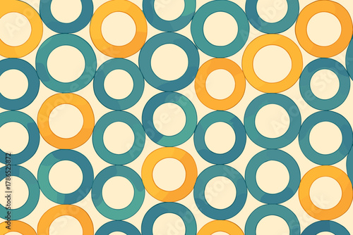 Forming circles symmetry continuous interlinked pattern illustration gentle design vector chain