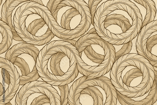 Trails shading vector circular forming loops endless feather loop pattern decorative illustration